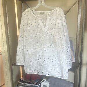 Chico's White Eyelet Blouse